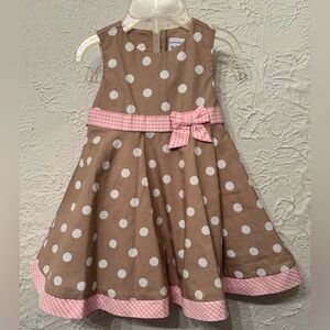 NEW Polka Dot Dress and Bloomers Pink Gingham Bows and Hem, Tulle Underskirt